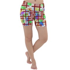 Pattern-repetition-bars-colors Lightweight Velour Yoga Shorts