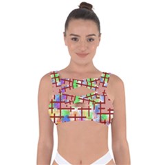 Pattern-repetition-bars-colors Bandaged Up Bikini Top