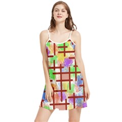 Pattern-repetition-bars-colors Summer Frill Dress