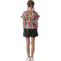 Pattern-repetition-bars-colors Kids  Cut Out Flutter Sleeves View2