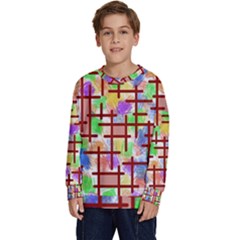 Pattern-repetition-bars-colors Kids  Crewneck Sweatshirt