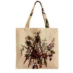 Vintage-antique-plate-china Zipper Grocery Tote Bag