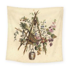 Vintage-antique-plate-china Square Tapestry (large)