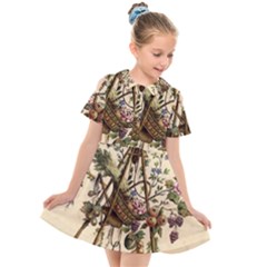 Vintage-antique-plate-china Kids  Short Sleeve Shirt Dress