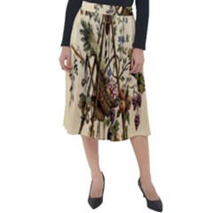 Vintage-antique-plate-china Classic Velour Midi Skirt 