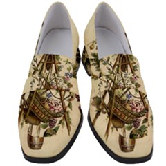 Vintage-antique-plate-china Women s Chunky Heel Loafers