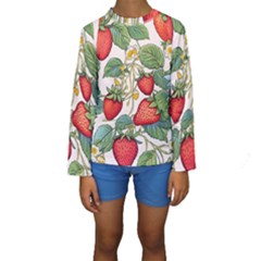 Strawberry-fruits Kids  Long Sleeve Swimwear