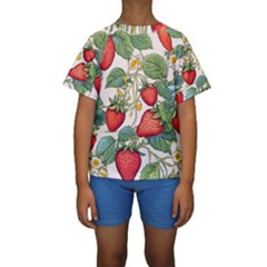 Strawberry-fruits Kids  Short Sleeve Swimwear