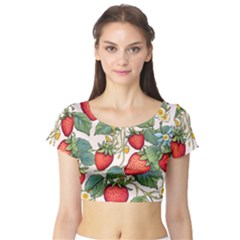 Strawberry-fruits Short Sleeve Crop Top