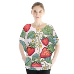 Strawberry-fruits Batwing Chiffon Blouse