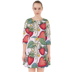 Strawberry-fruits Smock Dress