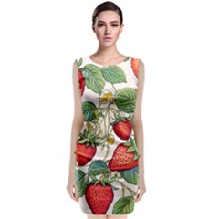 Strawberry-fruits Sleeveless Velvet Midi Dress