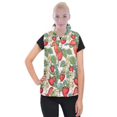 Strawberry-fruits Women s Button Up Vest