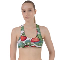 Strawberry-fruits Criss Cross Racerback Sports Bra by Maspions