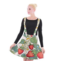 Strawberry-fruits Suspender Skater Skirt