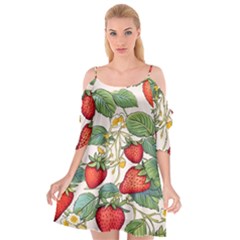 Strawberry-fruits Cutout Spaghetti Strap Chiffon Dress