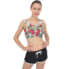 Strawberry-fruits V-back Sports Bra