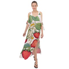 Strawberry-fruits Maxi Chiffon Cover Up Dress