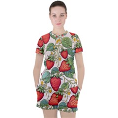 Strawberry-fruits Women s T-shirt And Shorts Set