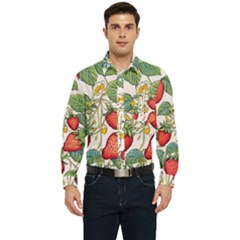 Strawberry-fruits Men s Long Sleeve Pocket Shirt 