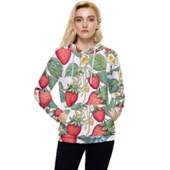 Strawberry-fruits Women s Lightweight Drawstring Hoodie