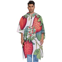 Strawberry-fruits Men s Hooded Rain Ponchos by Maspions