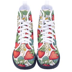 Strawberry-fruits Kid s High-top Canvas Sneakers