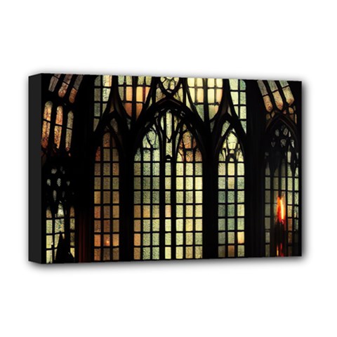 Stained Glass Window Gothic Deluxe Canvas 18  X 12  (stretched) by Maspions