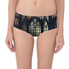 Stained Glass Window Gothic Mid-waist Bikini Bottoms