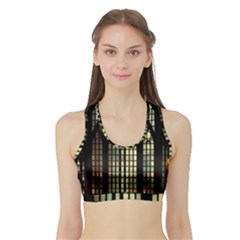 Stained Glass Window Gothic Sports Bra With Border by Maspions