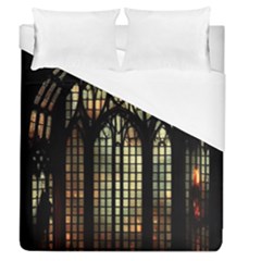 Stained Glass Window Gothic Duvet Cover (queen Size) by Maspions