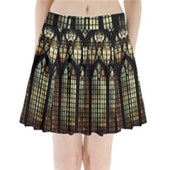 Stained Glass Window Gothic Pleated Mini Skirt