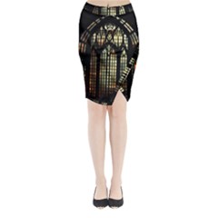 Stained Glass Window Gothic Midi Wrap Pencil Skirt