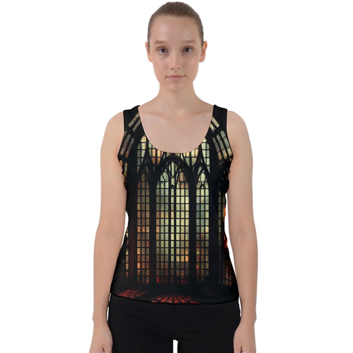 Stained Glass Window Gothic Velvet Tank Top