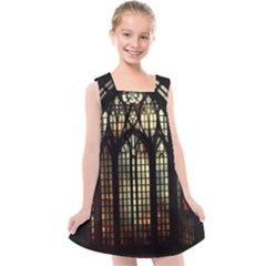 Stained Glass Window Gothic Kids  Cross Back Dress