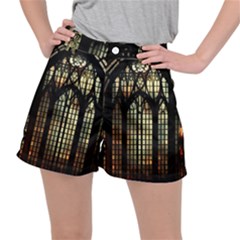 Stained Glass Window Gothic Women s Ripstop Shorts