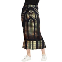 Stained Glass Window Gothic Maxi Fishtail Chiffon Skirt