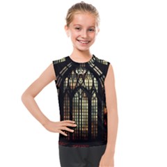 Stained Glass Window Gothic Kids  Mesh Tank Top