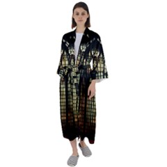 Stained Glass Window Gothic Maxi Satin Kimono