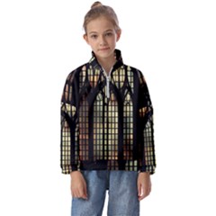 Stained Glass Window Gothic Kids  Half Zip Hoodie by Maspions