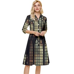 Stained Glass Window Gothic Classy Knee Length Dress