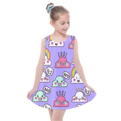 Cloud Seamless Pattern Kids  Summer Dress by Apen