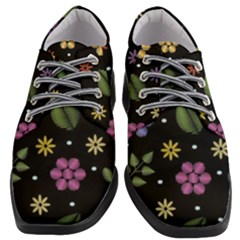 Embroidery Seamless Pattern With Flowers Women Heeled Oxford Shoes by Apen