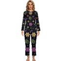 Embroidery Seamless Pattern With Flowers Womens  Long Sleeve Lightweight Pajamas Set View1