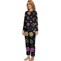 Embroidery Seamless Pattern With Flowers Womens  Long Sleeve Lightweight Pajamas Set View2