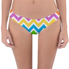 Chevron Pattern Design Texture Reversible Hipster Bikini Bottoms by Apen