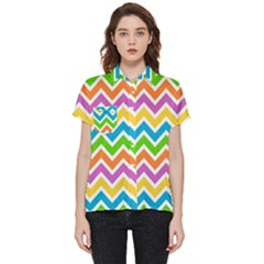 Chevron Pattern Design Texture Short Sleeve Pocket Shirt by Apen