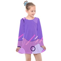 Colorful Labstract Wallpaper Theme Kids  Long Sleeve Dress by Apen