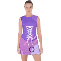 Colorful Labstract Wallpaper Theme Lace Up Front Bodycon Dress by Apen