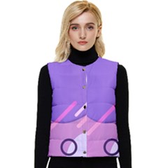 Colorful Labstract Wallpaper Theme Women s Button Up Puffer Vest by Apen